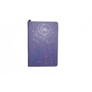 Purple Floral Embossed Zippered Notebook Cover